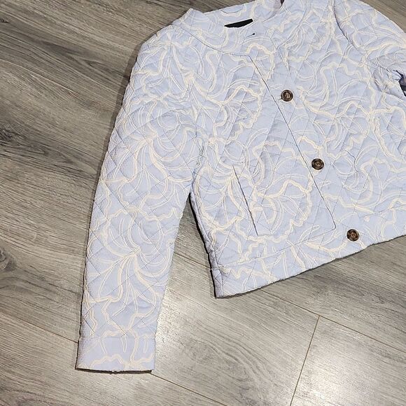 Bagatelle NWT Quilted BABY Blue Floral Jacket - Picture 1 of 7